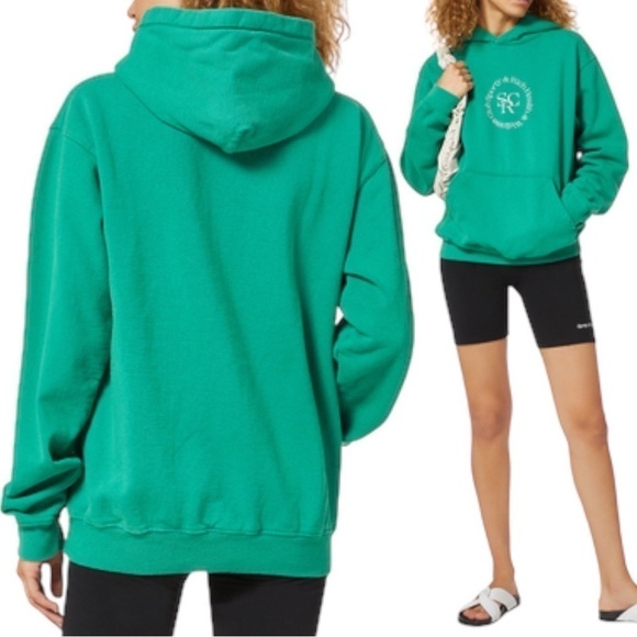 SPORTY & RICH SRHWC HEALTH & WELLNESS CLUB COTTON RELAXED FIT HOODIE SWEATSHIRT - Picture 2 of 14